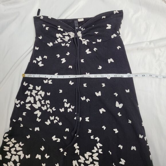 Y2K dress black butterfly print halter mini with cinched‎ front M - Picture 11 of 12